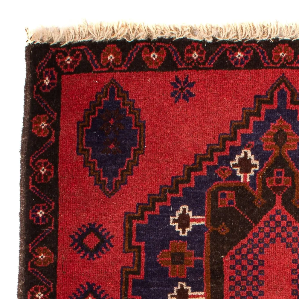 Belutsch Teppich 140 x 92 cm - dunkelrot