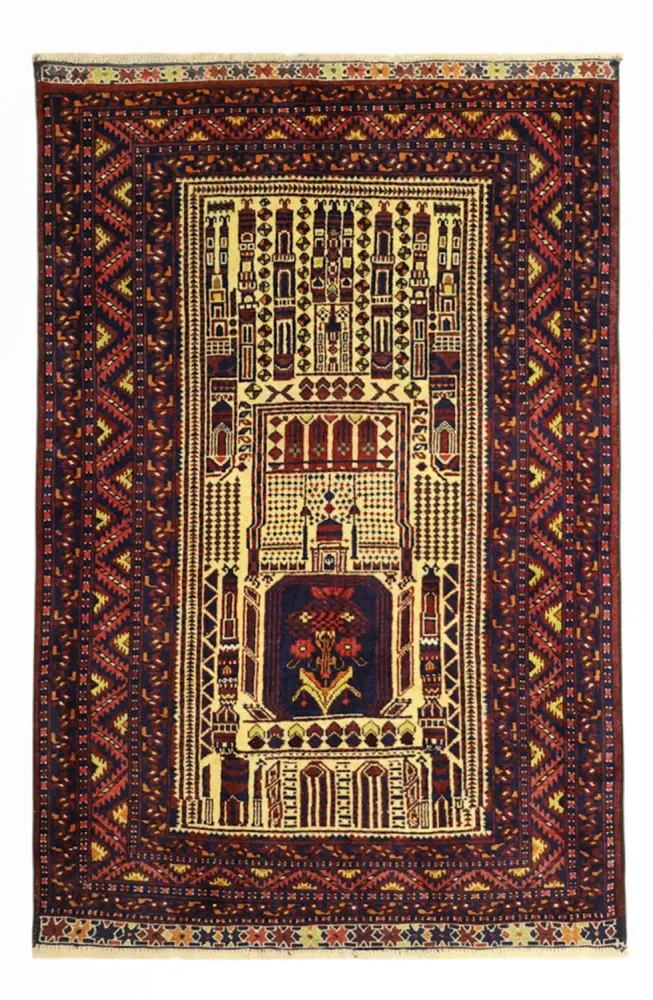 Belutsch Teppich - 142 x 96 cm - mehrfarbig