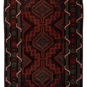 Belutsch Teppich - 183 x 114 cm - dunkelrot