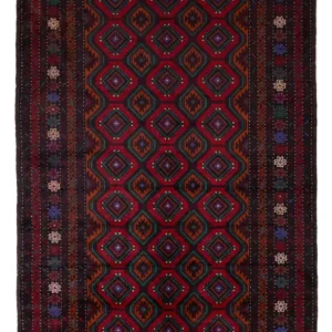 Belutsch Teppich - 203 x 120 cm - dunkelrot