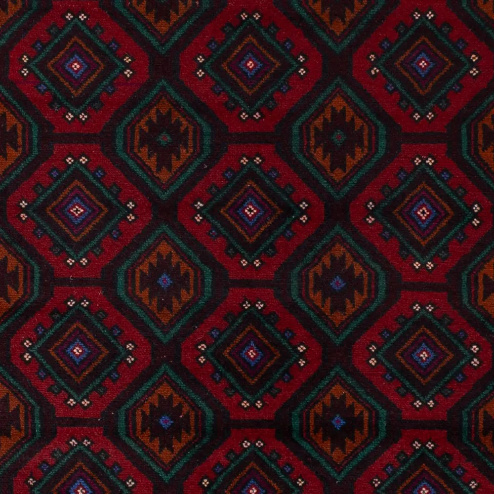 Belutsch Teppich - 203 x 120 cm - dunkelrot