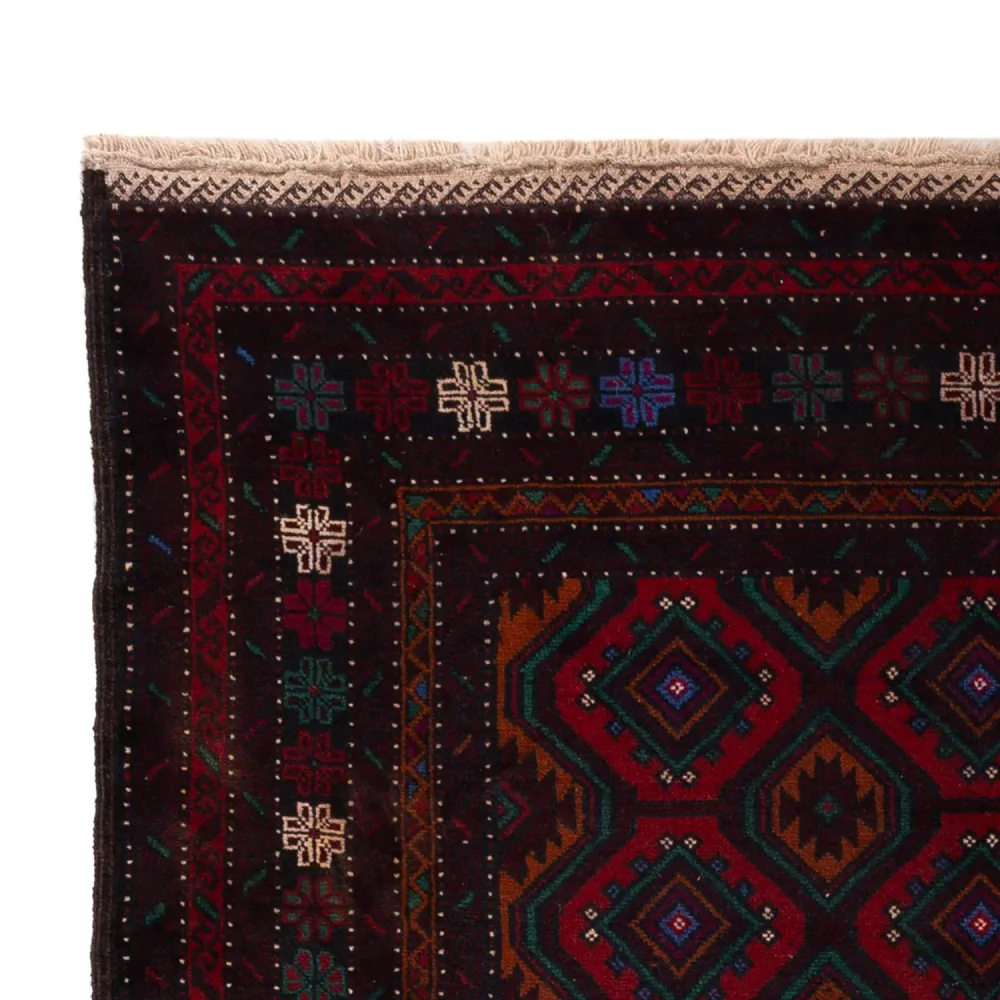 Belutsch Teppich - 203 x 120 cm - dunkelrot