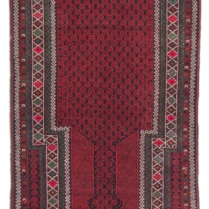 Belutsch Teppich - Gebetsteppich - 145 x 88 cm - rot
