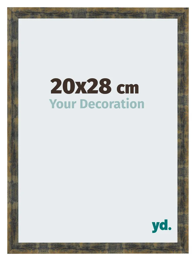 Bilderrahmen 20x28 cm - Blau Gold Meliert - MDF - Pisa