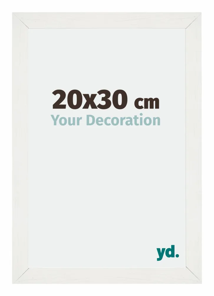 Bilderrahmen 20x30 cm - Weiss Gemasert - MDF - Mura