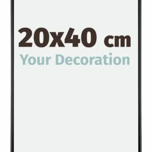 Bilderrahmen 20x40 cm - Schwarz Hochglanz - Aluminium - Kent