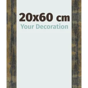 Bilderrahmen 20x60 cm - Blau Gold Meliert - MDF - Pisa