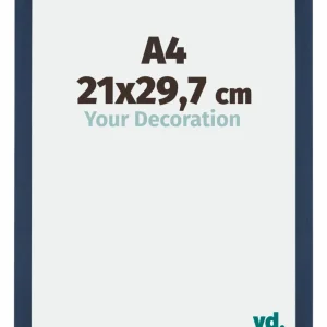 Bilderrahmen A4 - 21x29,7 cm - DIN A4 Dunkelblau Gewischt - MDF - Mura