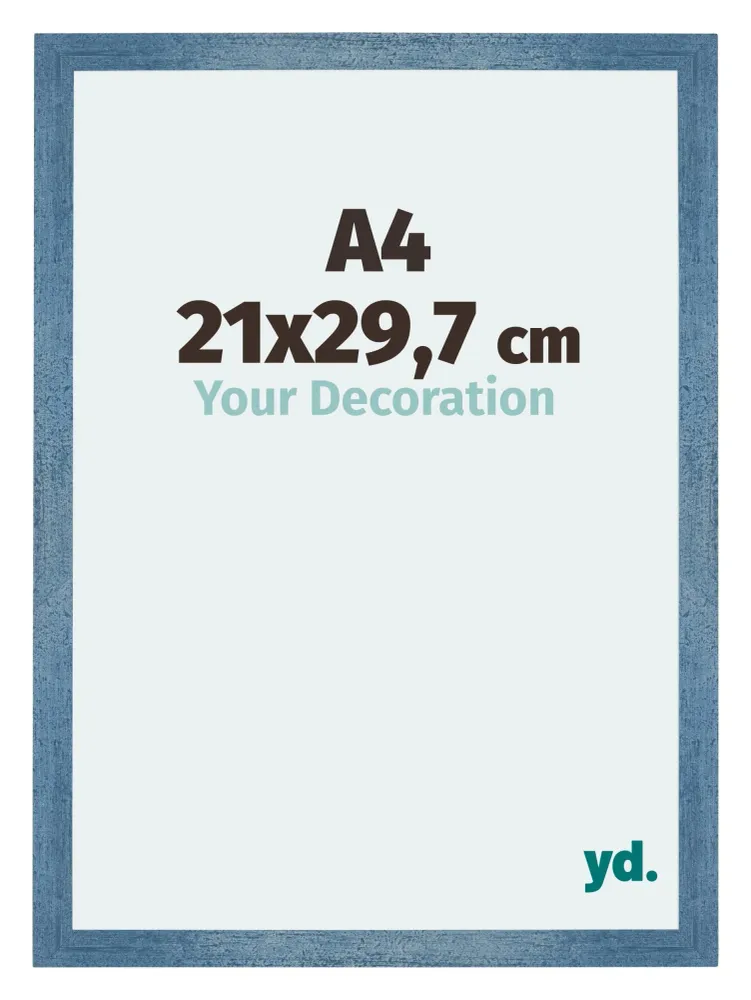 Bilderrahmen A4 - 21x29,7 cm - DIN A4 Hellblau Gewischt - MDF - Mura