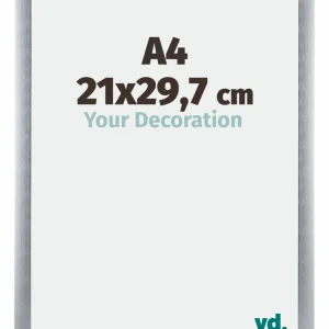 Bilderrahmen A4 - 21x29,7 cm - DIN A4 Silber Gebürstet - Aluminium - Tucson