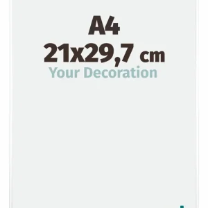 Bilderrahmen A4 - 21x29,7 cm - DIN A4 Weiss Hochglanz - Aluminium - Kent