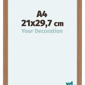 Bilderrahmen A4 - 21x29,7 cm - Nussbaum Hell - MDF - Como