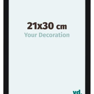 Bilderrahmen 21x30 cm - Schwarz Hochglanz - MDF - Como