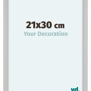 Bilderrahmen 21x30 cm - Weiß Gemasert - MDF - Como