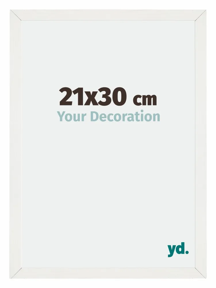 Bilderrahmen 21x30 cm - Weiss Gemasert - MDF - Mura