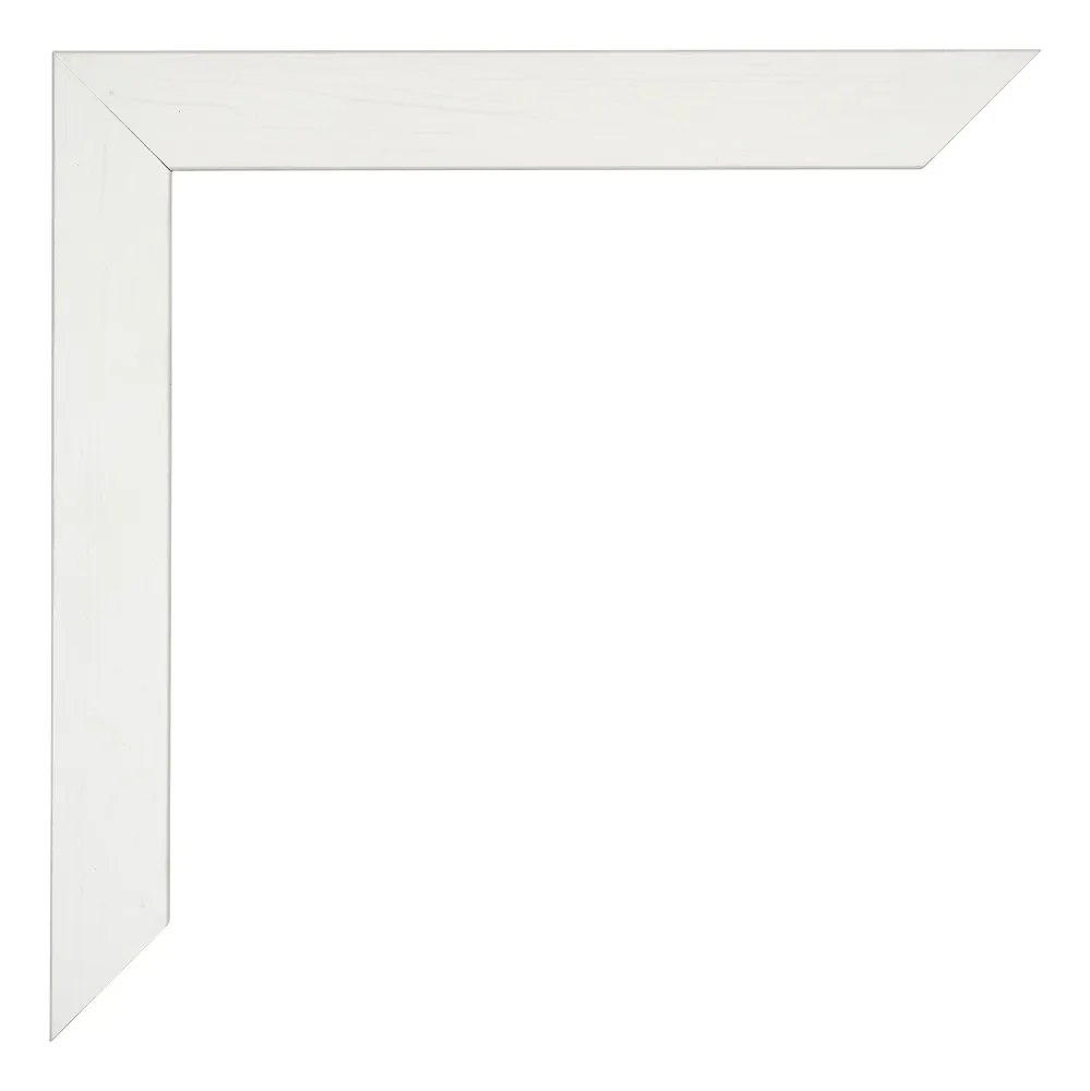 Bilderrahmen 24x32 cm - Weiss Gemasert - MDF - Mura