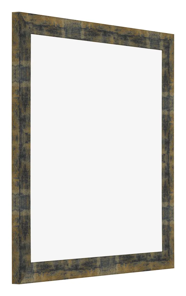 Bilderrahmen 25x25 cm - Blau Gold Meliert - MDF - Pisa