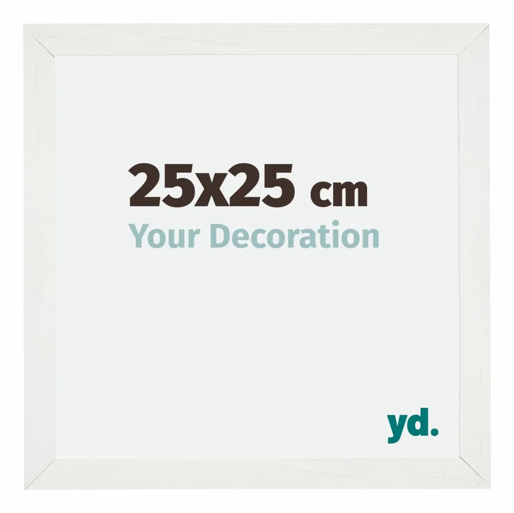 Bilderrahmen 25x25 cm - Weiss Gemasert - MDF - Mura