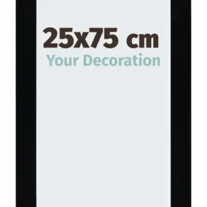 Bilderrahmen 25x75 cm - Schwarz Hochglanz - MDF - Mura