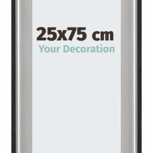 Bilderrahmen 25x75 cm - Schwarz Silber Poliert - Holz - Birmingham