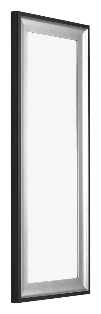 Bilderrahmen 25x75 cm - Schwarz Silber Poliert - Holz - Birmingham