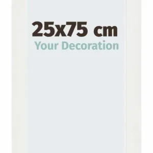 Bilderrahmen 25x75 cm - Weiss Gemasert - MDF - Mura