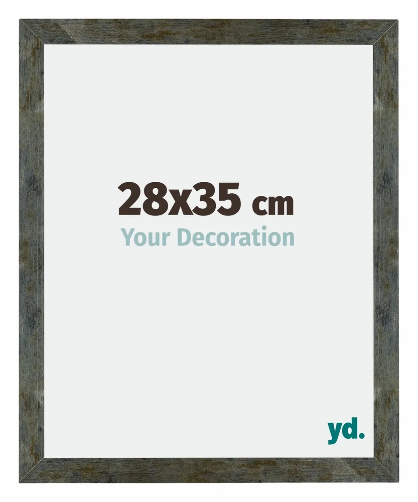 Bilderrahmen 28x35 cm - Blau Gold Meliert - MDF - Mura