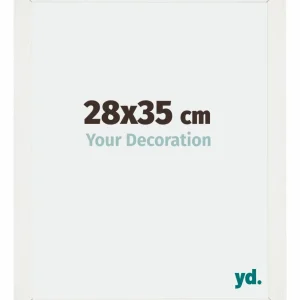 Bilderrahmen 28x35 cm - Weiss Gemasert - MDF - Mura