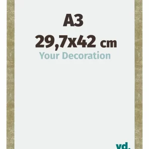Bilderrahmen A3 - 29,7x42 cm - DIN A3 Gold Antik - MDF - Mura