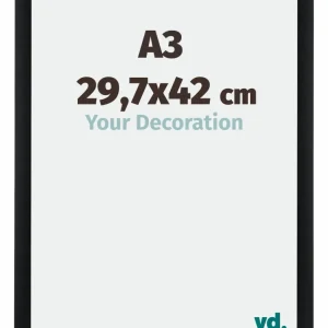 Bilderrahmen A3 - 29,7x42 cm - DIN A3 Schwarz Gebürstet - Aluminium - Tucson