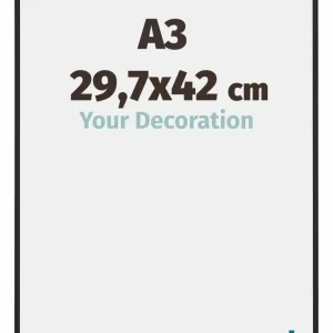 Bilderrahmen A3 - 29,7x42 cm - DIN A3 Schwarz Matt - Aluminium - New York - Aluminium - New York