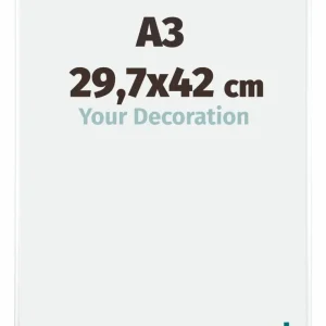 Bilderrahmen A3 - 29,7x42 cm - DIN A3 Weiss Hochglanz - Aluminium - Kent
