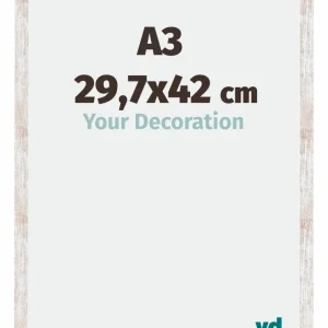 Bilderrahmen A3 - 29,7x42 cm - DIN A3 White Wash - MDF - Catania