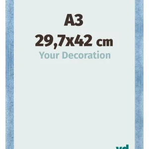 Bilderrahmen A3 - 29,7x42 cm - Hellblau Gewischt - MDF - Pisa