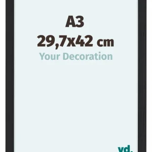 Bilderrahmen A3 - 29,7x42 cm - Schwarz Gemasert - MDF - Como