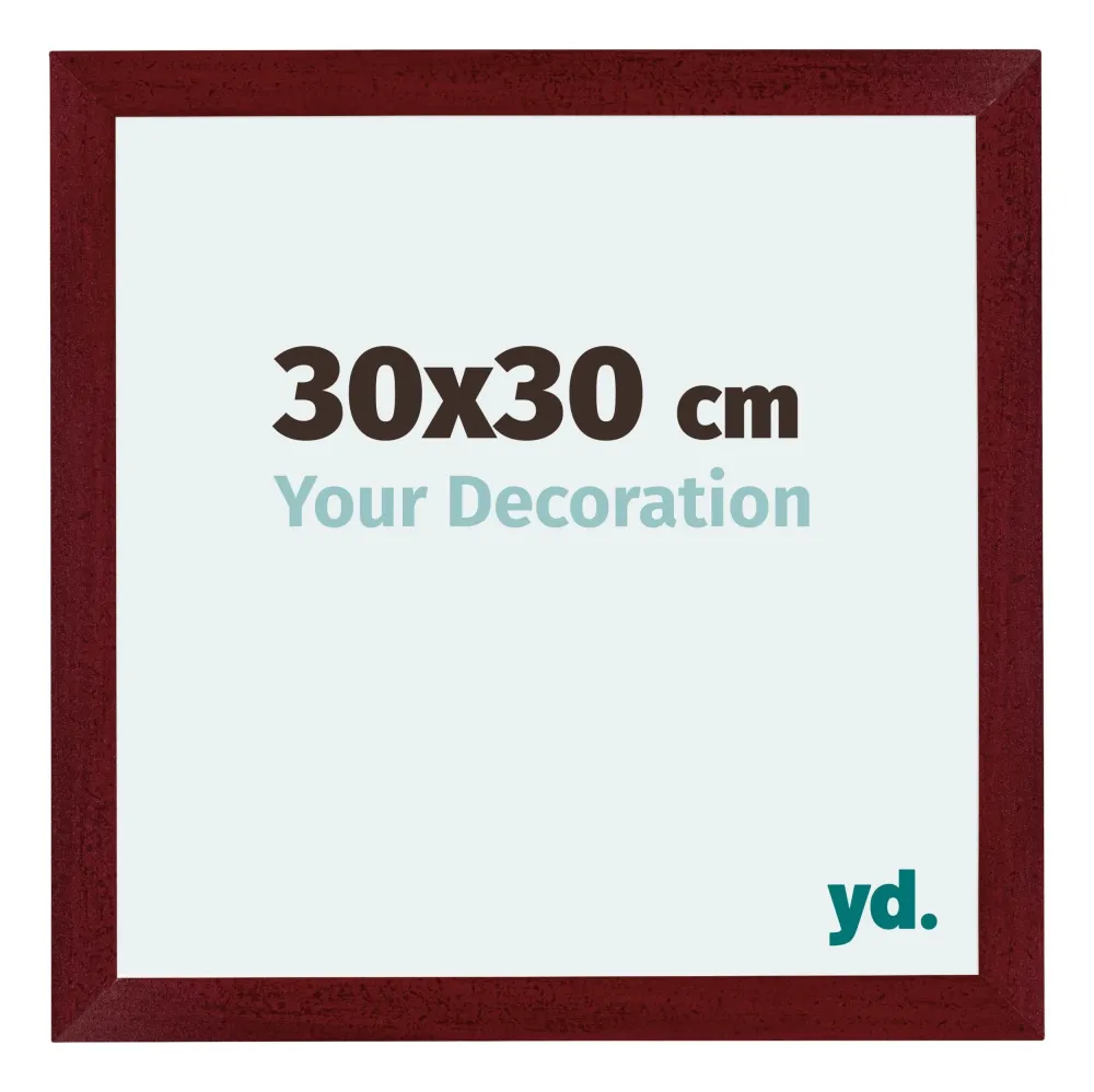 Bilderrahmen 30x30 cm - Weinrot Gewischt - MDF - Mura