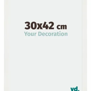 Bilderrahmen 30x42 cm - Weiss Gemasert - MDF - Mura