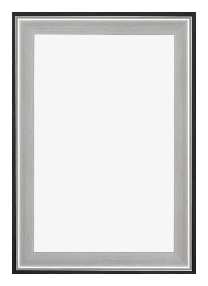 Bilderrahmen 30x45 cm - Schwarz Silber Poliert - Holz - Birmingham