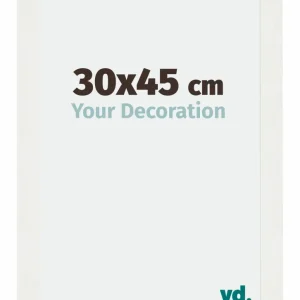 Bilderrahmen 30x45 cm - Weiss Gemasert - MDF - Mura