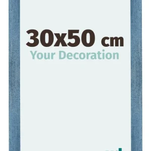 Bilderrahmen 30x50 cm - Hellblau Gewischt - MDF - Mura
