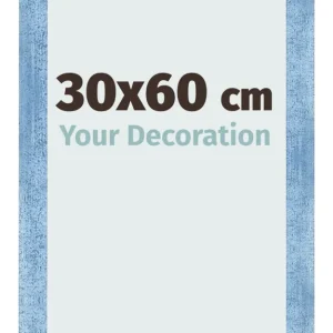 Bilderrahmen 30x60 cm - Hellblau Gewischt - MDF - Pisa