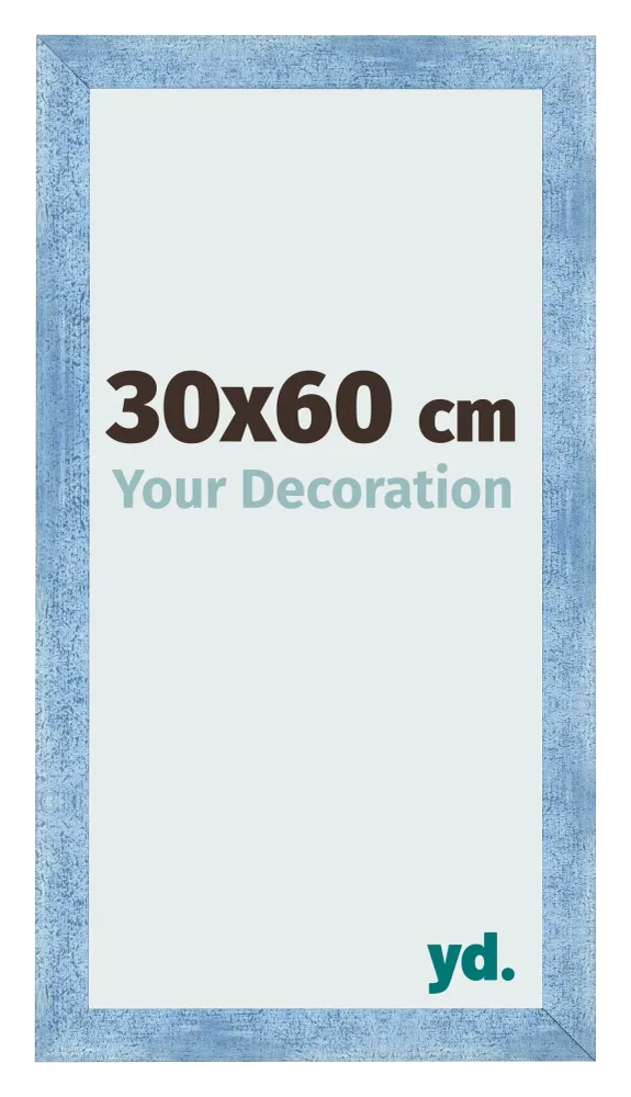 Bilderrahmen 30x60 cm - Hellblau Gewischt - MDF - Pisa