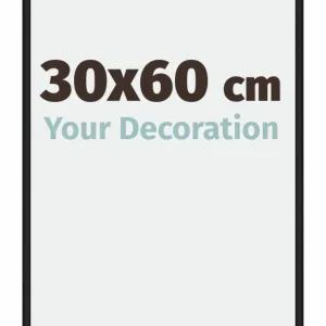 Bilderrahmen 30x60 cm - Schwarz Hochglanz - Aluminium - Miami