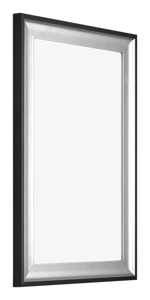 Bilderrahmen 32x45 cm - Schwarz Silber Poliert - Holz - Birmingham