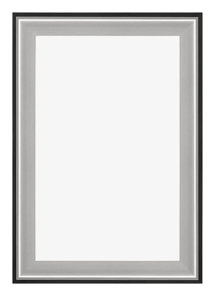 Bilderrahmen 32x45 cm - Schwarz Silber Poliert - Holz - Birmingham