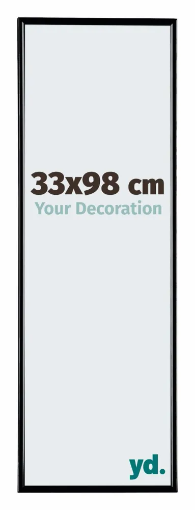 Bilderrahmen 33x98 cm - Schwarz Hochglanz - Kunststoff - Evry