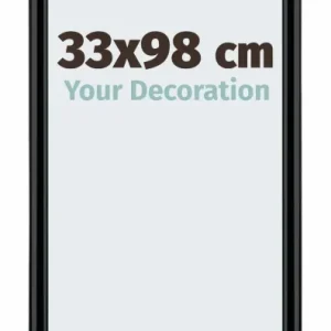 Bilderrahmen 33x98 cm - Schwarz Matt - Kunststoff - Bordeaux