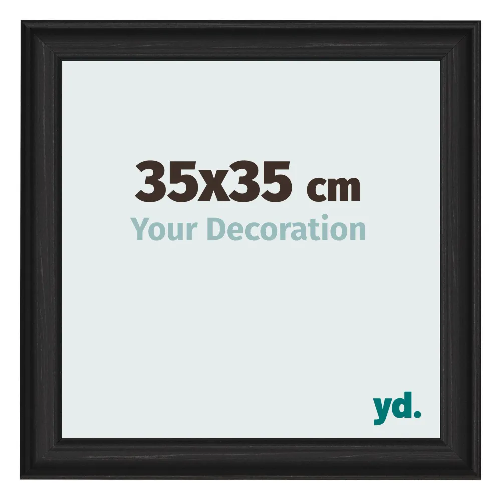 Bilderrahmen 35x35 cm - Schwarz Gemasert - MDF - Lazio