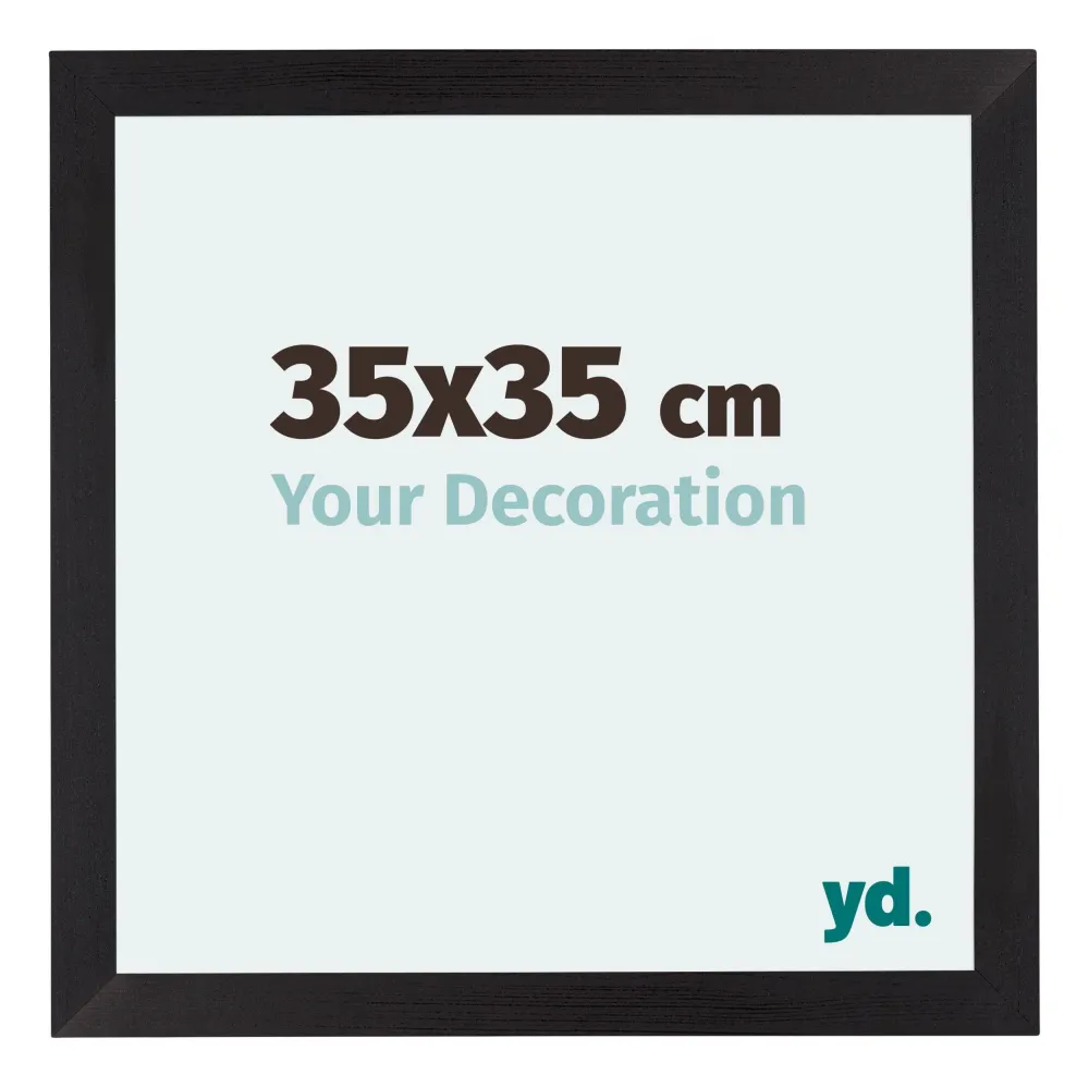 Bilderrahmen 35x35 cm - Schwarz Gemasert - MDF - Mura