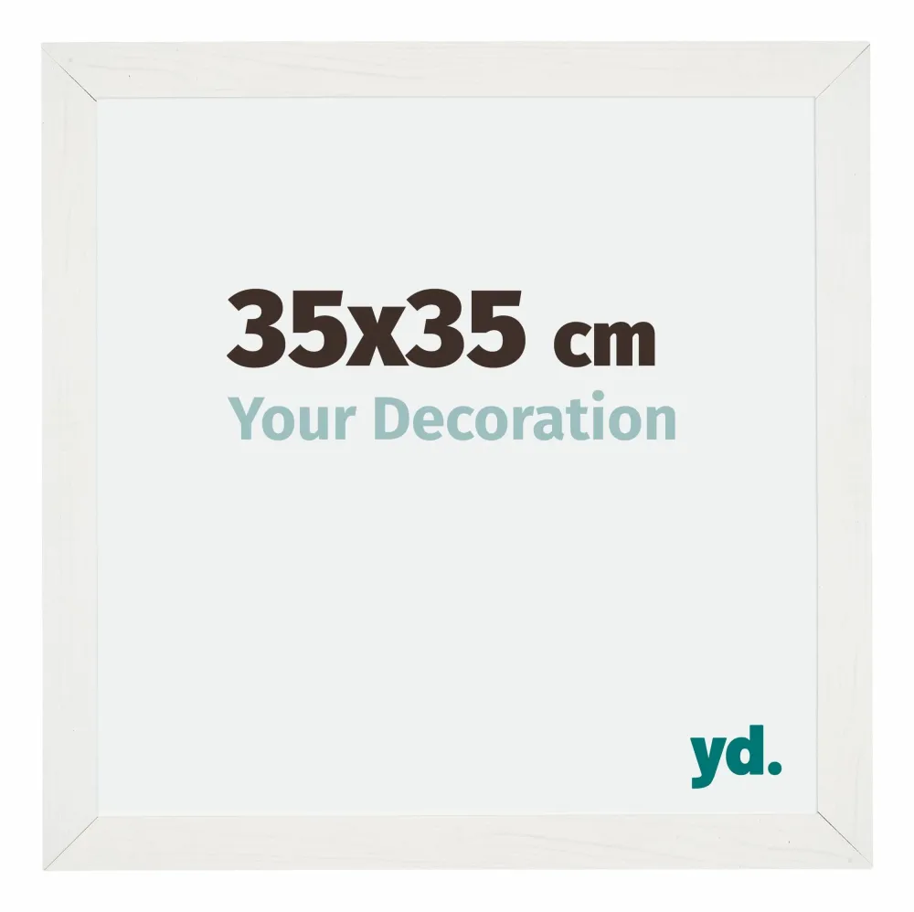 Bilderrahmen 35x35 cm - Weiss Gemasert - MDF - Mura
